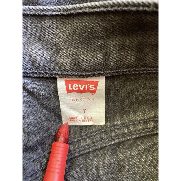 Levi's 501 Vintage 90s 7 JR Straight Black Denim Jeans 24x32 Red Tag USA (1991) - Picture 10 of 11